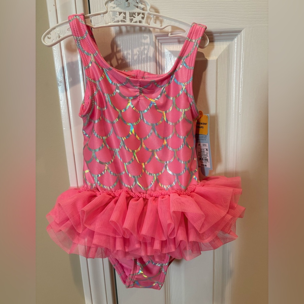 NWT - 3T Cat & Jack Pink Swimsuit with Tutu